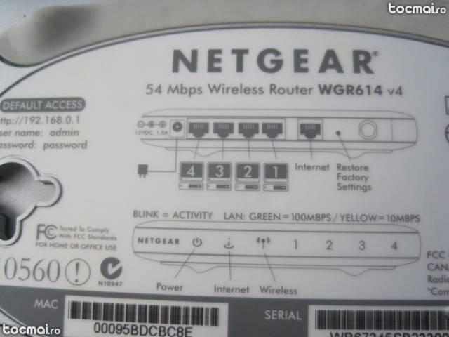 Router wireless netgear wgr 614 fs sigilat