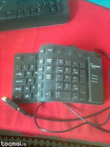 Tastatura gembird kb- 109f- b flexibila, ps2/ usb, negru