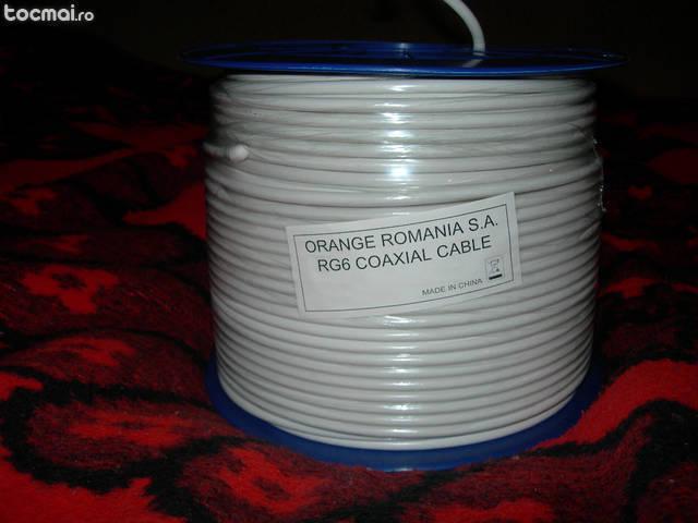 Cablu coaxial rg6 75ohm ecranat fider cupru 1. 5mm 200m rola