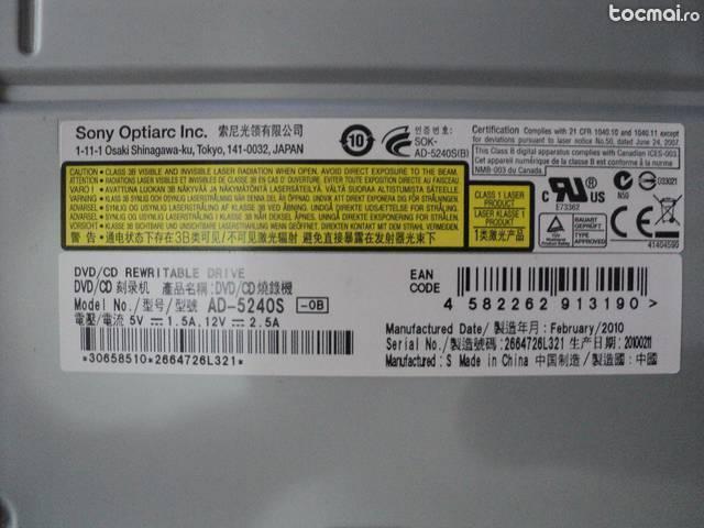 DVD- Writer Sony Optiarc AD- 5240S- 0B black bulk