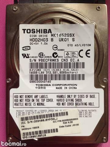 Hard disk laptop Toshiba 160GB MK1652GSX