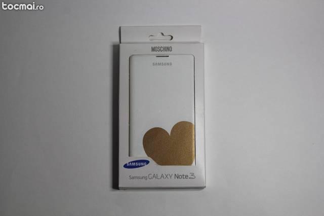 Samsung toc coperta Note 3 Moschino Alb- Auriu