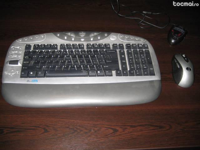 Tastatura si mouse wireless.