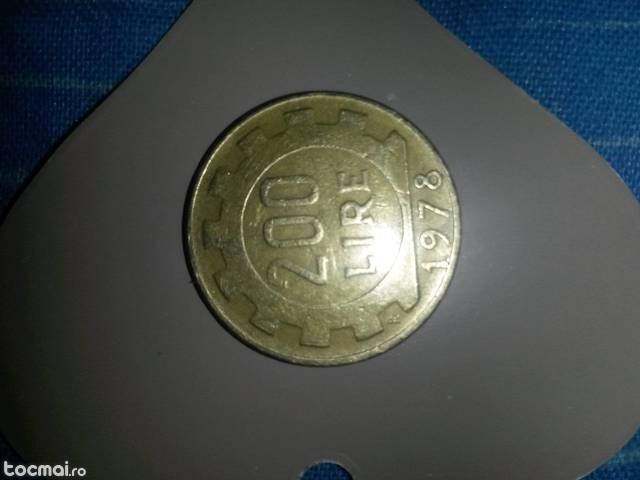 moneda 200 lire din 1978