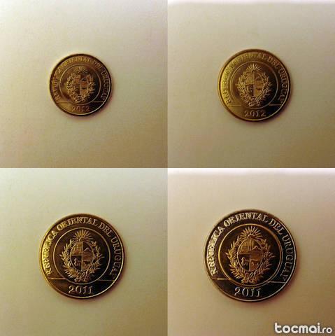 Lot de monede uruguay - 1, 2, 5, 10 pesos (aunc/ unc)