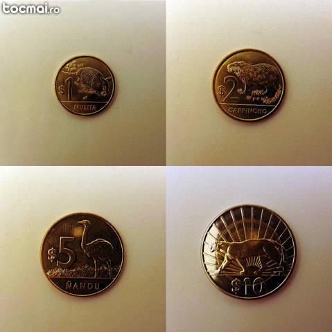 Lot de monede uruguay - 1, 2, 5, 10 pesos (aunc/ unc)
