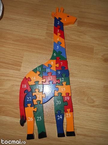 puzzle lemn litere si cifre