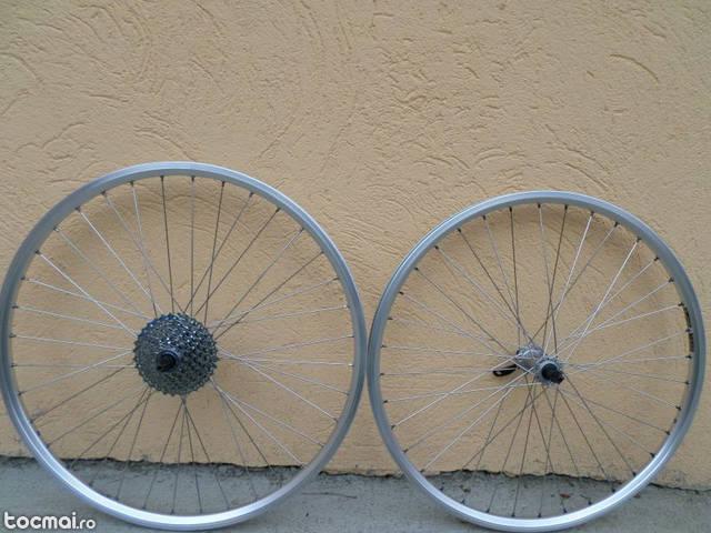 Roti bicicleta cu perete dubla capsata shimano deore, 26 inch