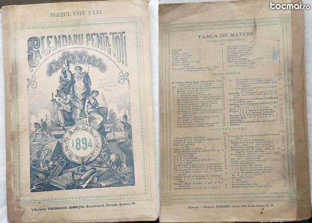 Calendarul pentru toti romanii , 1894