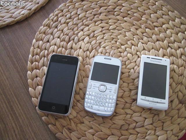 3 telefoane mobile nokia, iphone si xperia in stare perfecta