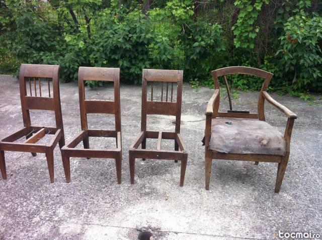Set 3 scaune si un fotoliu stil Biedermeier