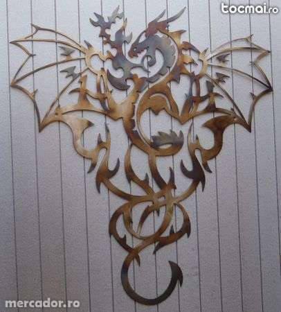 Decoratiune perete din metal dragon