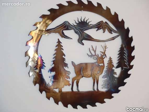 Metal Art, decoratiune de perete din metal - Cerb si Natura