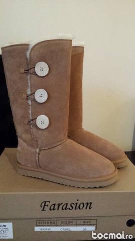 Cizme piele intoarsa de tip UGG - Noi