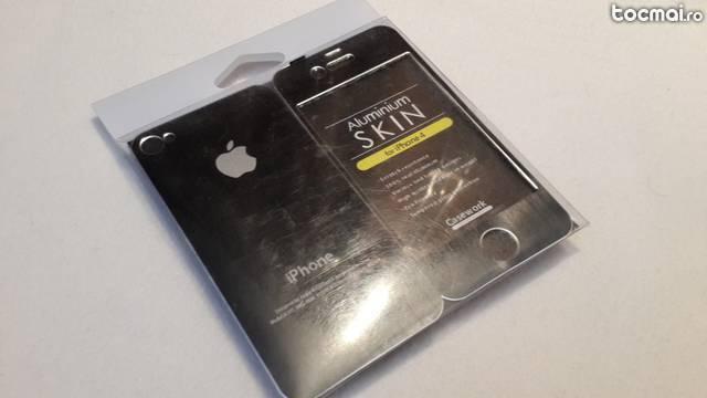 Folie protectie aluminiu pentru iphone 4/ 4s. Black.