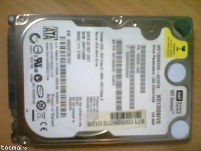 Hard disk laptop sata wd wd1200bevs, 120gb, 5400rpm, 8mb.