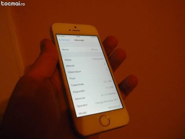 Iphone 5s alb, neverlocked, de 16gb
