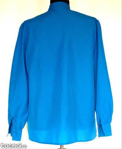 Bluza retro, albastra, tip camasa 1970's
