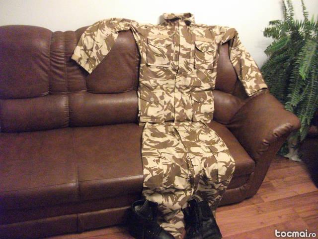 Costum militar camuflaj desert+bocanci