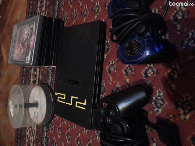 Playstation 2 Slim+ modat+ 2 manete+ 22 jocuri