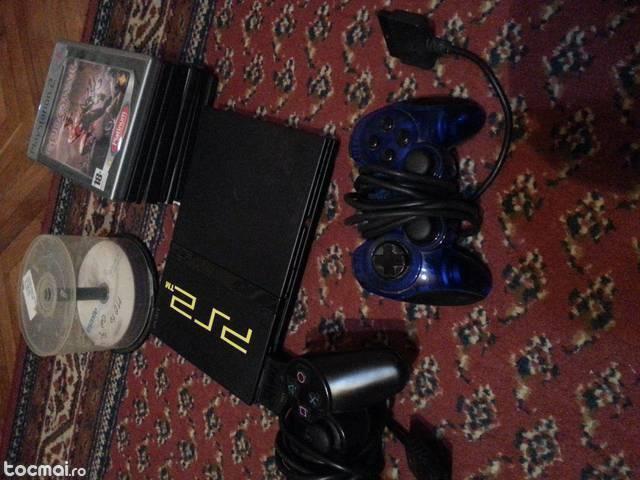 Playstation 2 Slim+ modat+ 2 manete+ 22 jocuri