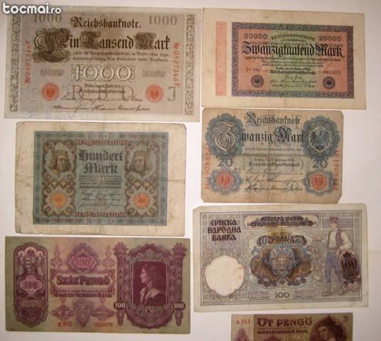 Lot 10 bancnote straine diferite din 1910 pina in 1941