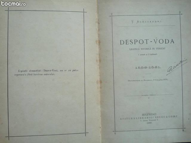 Alecsandri , Despot Voda , Legenda ist. in versuri, 1880 , ed. 1