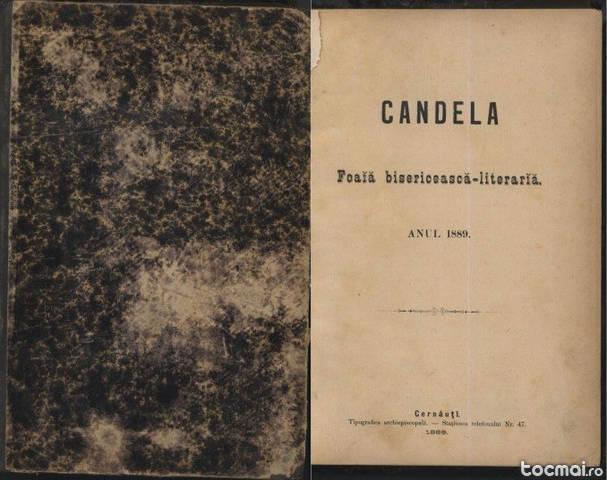 Candela , Foaia bisericeasca literaria , anul 1889 , Cernauti