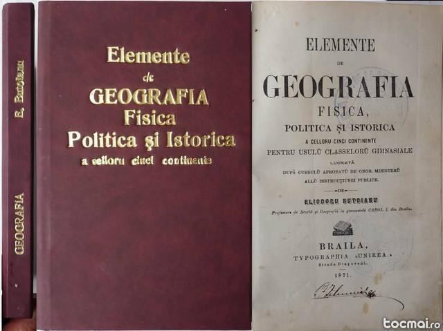 Elem. de geografia fisica, politica si istorica, Braila , 1871