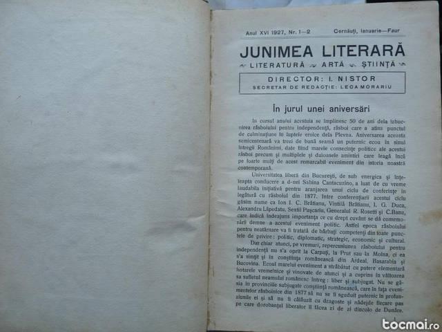 Junimea literara , Cernauti , 1928 - 1929