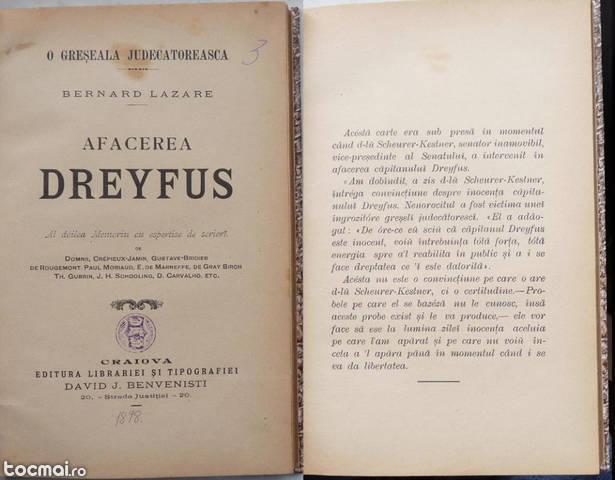 Lazare , O greseala judecat. ; Afacerea Dreyfus , Craiova , 1889