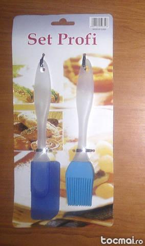 set 2 accesorii pt bucatarie: pensula si spatula din silicon