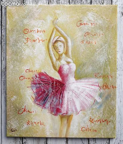 Balerina (3) - tablou ulei pe panza 60x50cm