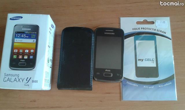 Smartphone Samsung Galaxy Y Duos cu Husa si Folie