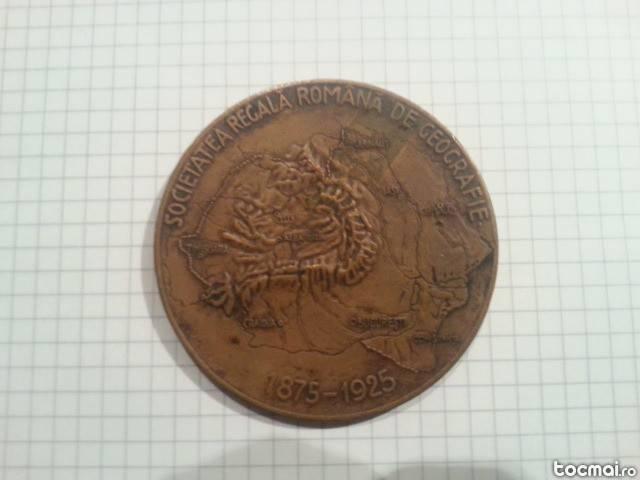 Medalie Societatea Regala Romana de Geografie – 1875- 1925