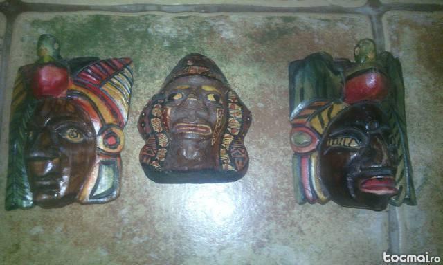 Set 3 mascute africane din lemn
