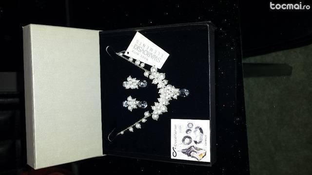Set Swarovski - Colier+cercei cu cristale si perle Swarovski