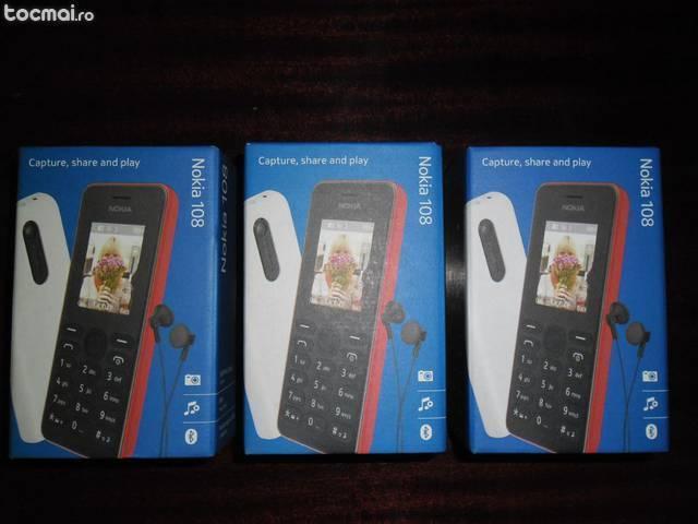 3 bucati telefon mobil nokia 108 sigilate , garantie 24luni