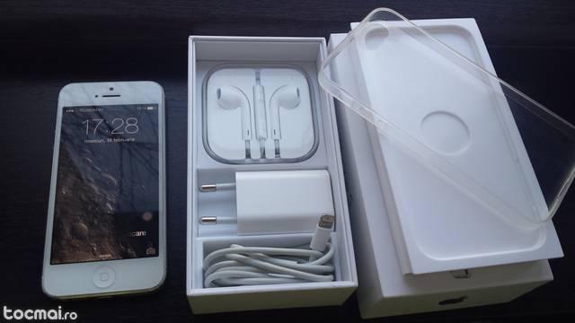 iPhone 5 alb, 16 GB, FULL BOX, neverlock, RO