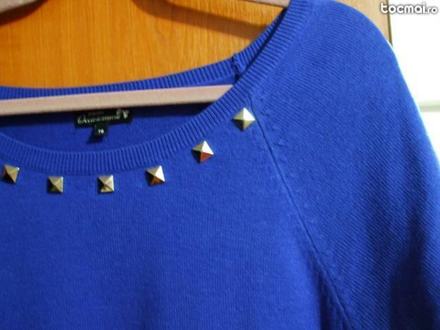 Rochie pulover albastru royal cu tinte Papaya L 44