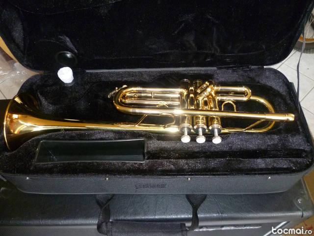 Trompeta Steinbach in DO, culoare auriu+cufar+mustiuc+