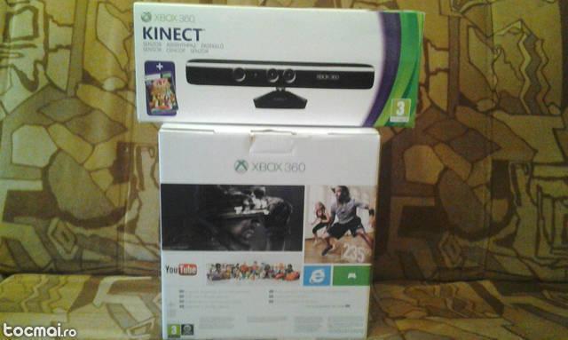 Xbox360 4gb + senzor kinect + joc kinect adventures