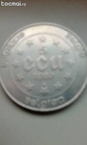 Moneda argint 5 ecu