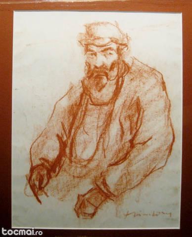 Manuell Manastireanu - Portret batran cu barba tablou