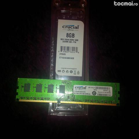 Memorie RAM Crucial 8GB DDR3 1600MHz CL11 Unbuffered