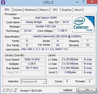 Placa baza si procesor Intel socket 1155 / g550, 2. 6ghz