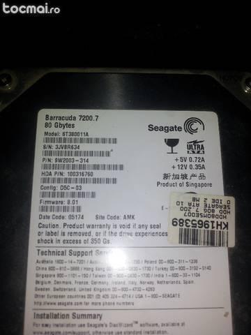 Hard disk / hdd ide pc 80 gb 7200rpm seagate barracuda