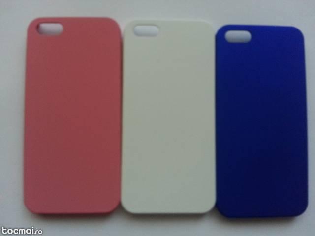 Husa hard case dedicata iPhone 5 5S rosie, alba, albastra