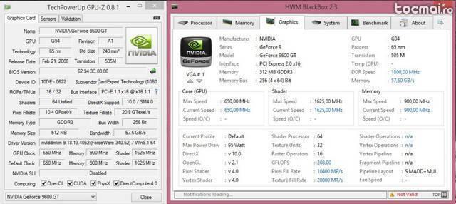 Nvidia 9600gt 512/ 256.