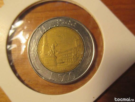moneda 500 Lire 1985 Republica Italiana